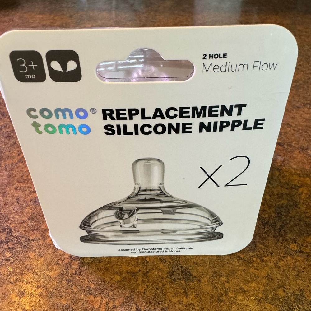NWT Como Tomo Medium Flow Replacement Nipples 3x2 count